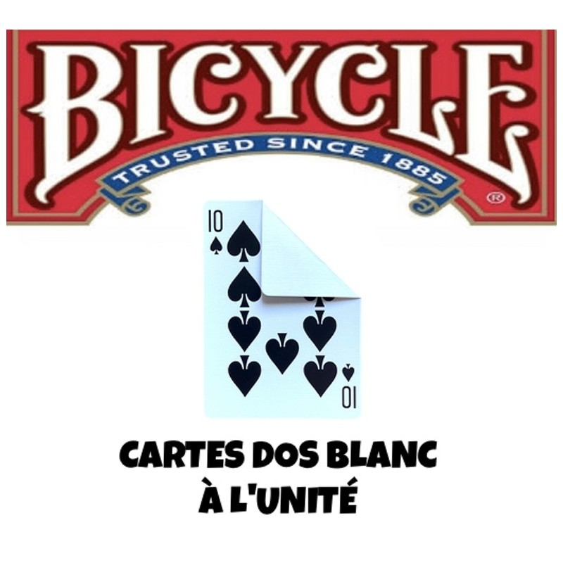CARTES BICYCLE DOS BLANC À L'UNITÉ