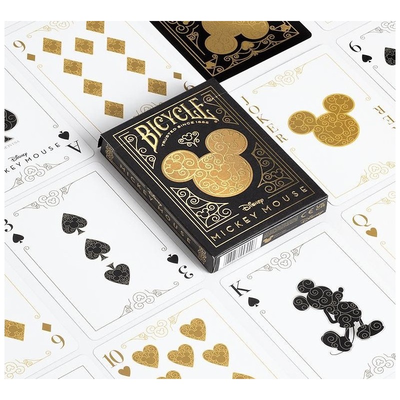 CARTES BICYCLE MICKEY MOUSE BLACK & GOLD